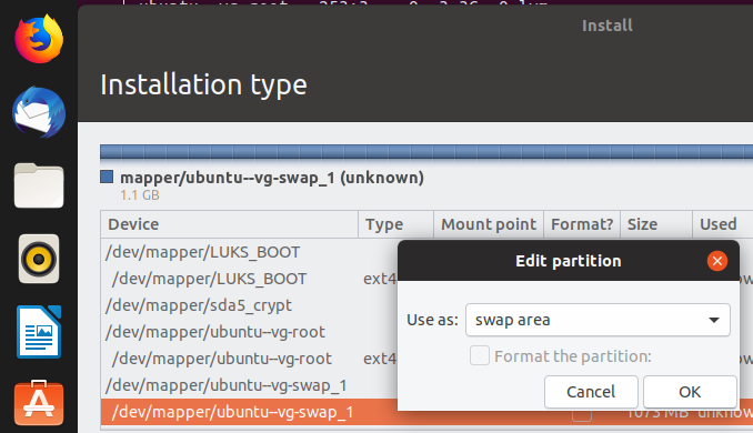 Swap device selection