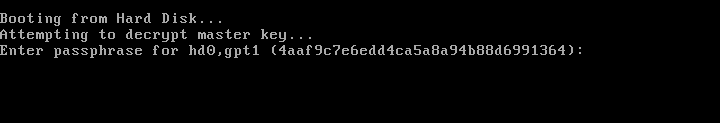 GRUB Passphrase prompt