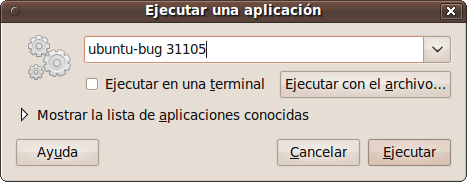 Registrando un problema con la ventana "Ejecutar una aplicación" y un ID de proceso