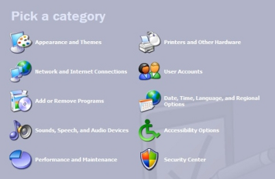 alt Windows XP Control Panel