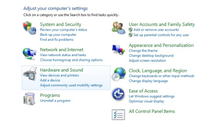 alt Windows 7 Control Panel